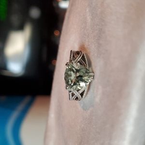 Green Gemstone Ring Size 7 sterling silver JTV